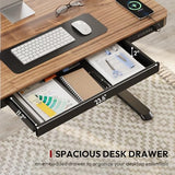 Standing Desk with Drawer, Electric Height Adjustable Home Office Desk with Storage & USB Ports