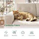 HONBAY Corduroy Sectional Sleeper Sofa with Pull Out Bed