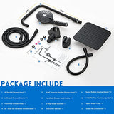 Shower Head Combo, Black 8'' High Pressure Rain/Rainfall Shower Head,5 Ryamen