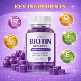 JianQ Biotin Gummies for Hair Skin & Nails – High Strength 5000 mcg Biotin with Collagen, Zinc & Vitamin C | Vegan, Sugar-Free, Non-GMO | Supports Healthy Hair Growth | 60 Count