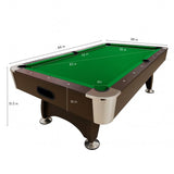 SIMBASHOPPING 7 Foot Pool Table Modern Billiard Table with Green Felt, Ball Return and Accessories - Green Season