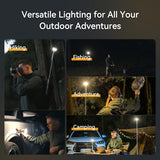 Telescopic Camping Light Collapsible 800 Lumens IP65 Waterproof Smart Remote Magnetic Base USB Rechargeable Battery Adjustable Height for Outdoor Adventure Hiking Emergency Lighting