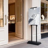 Heavy-Duty Weighted Base Poster Stand - Adjustable Double-Sided Display up to 80 inches