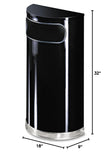 Rubbermaid Commercial Products Half Round Trash Can, Black, 9-Gallon