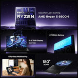 NIMO 15.6 FHD AI-Creator-Laptop, 32GB RAM 1TB SSD 6-Core AMD Ryzen 5 6600H