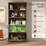TVU 5-Tier Solid Wood Book Shelf, Floor Standing Bookcase, 65" H × 31.5" W × 11.8" D Bookshelf