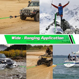 Aomifunny Synthetic Winch Rope Extension, 3/8Inch x 50Ft 26500 Lbs Winch Extension Cable Replacement Tow Ropes Line for Off Road Vehicle ATV UTV Truck SUV Jeep (Green)