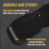 Weight Lifting Wrist Strap, Weightlifting Grip Strap for Gym Deadlifts, Powerlifting, Heavy Shrug, Pull Ups, Three Layer Leather