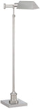 Regency Hill Jenson Traditional Farmhouse Adjustable Pharmacy Light Floor Lamp Swing Arm Standing Base 54" Tall Brushed Nickel Silver Metal for Living Room Reading House Bedroom Home Office