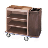Multifunctional Housekeeping Caddy, Compact Service Trolley, Hotel Cleaning Cart with Removable Canvas Bags & Locking Wheels for Housekeeping Hotels Apartment b