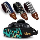 Art Tribute Camera Strap Personalized With Name - Shoulder, Crossbody & Neck Camera Strap for Photographers, Fits All Cameras, Canon Nikon Sony Fujifilm, Padded Strap W/Quick Release & Leather Ends