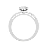 Dazzlingrock Collection Round Lab Grown White Diamond Slipt Shank Marquise Shape Wedding Engagement Ring for Her (0.26 ctw, Color H-I, Clarity SI2) in 925 Sterling Silver Size 4