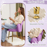VINGLI Petal Makeup Vanity Chair with Back,Flower Cute Girls Desk Chair Comfy No Wheels