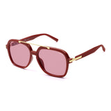 SOJOS Big Trendy Polarized Aviator Sunglasses for Women Men, 80s 90s Retro Square Aviators Sun Glasses SJ2672, Red/Light Red Tint