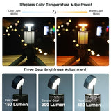 Telescopic Camping Lights,Portable Camping Lantern with Storage Bag,10500mAh Rechargeable Outdoor Adventure Emergency Light,Waterproof LED Work Lights with Magnetic (Light Green)