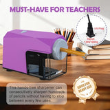 Electric Pencil Sharpener, Fast & Hands-Free, 10K+ Uses, 5 Nibs, Fully Automatic Pencil Sharpener for Classroom,