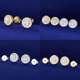Lab Grown Diamond Halo Stud Earrings Screw Back for Women