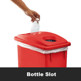 Zedfire 92 Gallon Slim Rectangular Mobile Recycle Station with Lid, Recycling Center 4-Stream (Drop Shot, Paper Slot, Bottle), Recycle Bins
