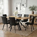 HIPIHOM Extendable Dining Table Set for 6 People