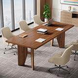 Tribesigns 5.3ft Conference Table for 4-6 People, Rectangular Conference Room Table, Large Wooden Meeting Table for Office, Brown