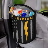 generic Electrician Usa Flag America Electrician Car Trash Can