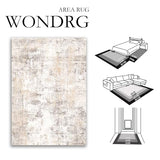 WondRg 5x7 Washable Area Rug Beige Grey Abstract Non Slip Soft Medium Pile Rug for Living Room Bedroom Dining Room Office Neutral Modern Indoor Throw Carpet for Home Decor