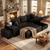 Eafurn 104.5" Reversible Sleeper Sectional Sofa Bed