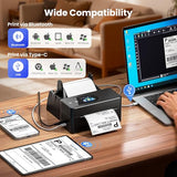 Thermal Printer with Touchscreen – Upgraded Bluetooth 4x6 Thermal Label Printer with Label Holder for Small Businesses, Compatible with Phone, PC, Tablet, Etc