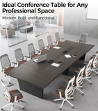 10FT Conference Table, Large Meeting Table for 10 People, Business Style Training Table