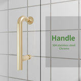 ComfyStyle 36-38" W x 72" H Frameless Pivot Shower Door with Single 180° Swing Glass Door, Hinged Shower Glass Door with 1/4"(6mm) Clear SGCC Tempered Glass, Brushed Gold Finish