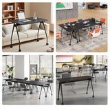 IEDZBEQ Conference Room Table,Conference Table with Wheels,Foldable Meeting Tables for 2-16 Persons