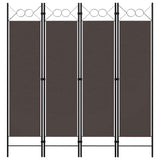 Zexlorith 4-Panel Room Divider, Foldable Fabric Screen, Brown Partition