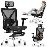GABRYLLY Ergonomic Office Chair with Footrest, 135° Reclining Desk Chair with Adjustable Lumbar Support,3D Armrest