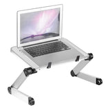 Aluminum Alloy Laptop Portable Foldable Adjustable Laptop Desk Computer Table Stand Tray Lap PC Folding Desk
