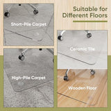 Office Chair Mat for Carpet, Tempered Glass Chair Mat with Rounded Corners and Polished Edges