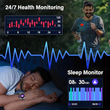 Military Smart Watches for Men(Answer/Make Calls), 1.39"HD Fitness Watch, 24/7 Heart Rate Sleep Monitor, Smart Watch for Men 110+ Sport Modes, 30Day, IP68 Waterproof Smartwatch for Android iOS