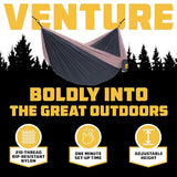 Wise Owl Outfitters Hammock for Camping Single Hammocks Gear for The Outdoors Backpacking Survival or Travel - Portable Lightweight Parachute Nylon SO Charcoal Rose