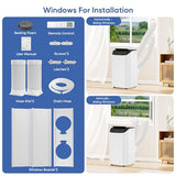 16,000 BTU Inverter Portable Air Conditioner with Remote, Free Stand Cooling Portable AC Unit for Room up to 800 sq.ft, with Dehumidifier & Fan,Dual Hose,Windows Kit,Quiet Sleep Mode(45dB)