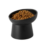 KITCHENLESTAR Elevated Cat Bowls, 15° Tilted Ceramic Raised Cat Food and Water Bowl Set, Whisker-Friendly Porcelain Pet Feeder Dishes for Indoor Cats and Small Dogs,Black,5.2 Inch,1 Pack