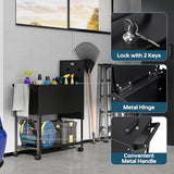 MIIIKO Mobile File Cart with Lock, Rolling File Cabinet Hanging Letter