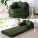MAXYOYO Folding Sofa Bed, Convertible Floor Sofa Couch, Dark Green, Single