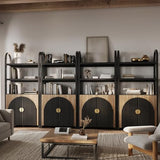 BELLEZE Book Shelf 72" Tall Arched Bookcase with Storage