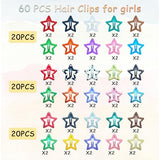 CYBAUG 60 Pcs Y2K Star Hair Clips for Girls – Cute Candy Color Hair Accessories, Star Barrettes for Everyday Wear and Parties