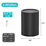 YOJIA 3.1Gallon/12L Metal Bathroom Trash Can with Lid, Black