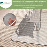 Tempered Glass Chair Mat, Heavy Duty Glass Office Floor Mat for Carpets and Wooden Floor