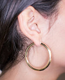 14K Gold Hoop Earrings, 4mm Thick