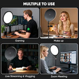 Noveralux 10W 12" Ring Light with Desk Stand & Phone Holder, Dimmable 360° Rotatable LED Full Screen Computer Lamp for Zoom Meetings