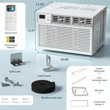 Antarctic Star 8,000 BTU Air Conditioner Winodw Unit Cools up to 350 Sq. Ft. with 7 Modes, Ultra-quiet Window AC, White