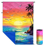 Outdoor Puffy Camping Blanket Waterproof Outdoor Blanket, Sea, 39*55''