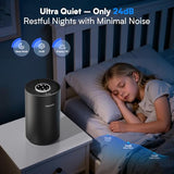Hopmirth Upgraded Air Purifiers for Bedroom & Home with H14 True HEPA Filter, Covers Up to 1280ft², 360° Air Intake, Quiet Pet Air Purifier, Black